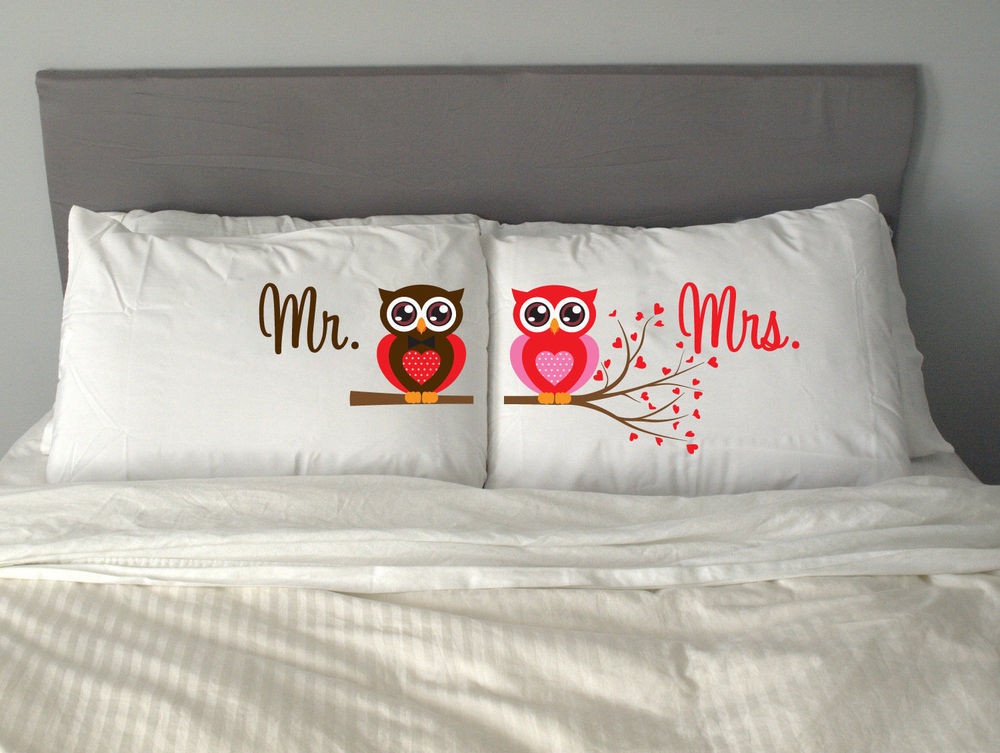 Valentine'S Gift Ideas
 MR & MRS OWL Pillow Case Gift Valentine s Day Wedding