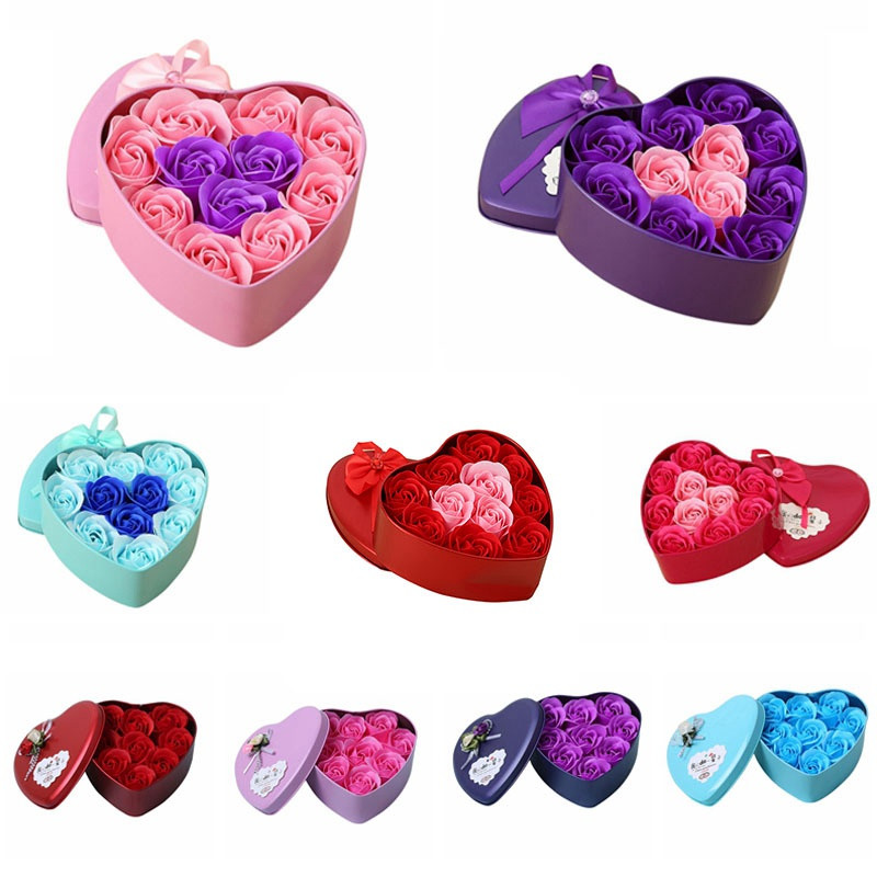 Valentine'S Gift Ideas
 Heart Shaped Rose Love Box Artificial Dried Flowers Box