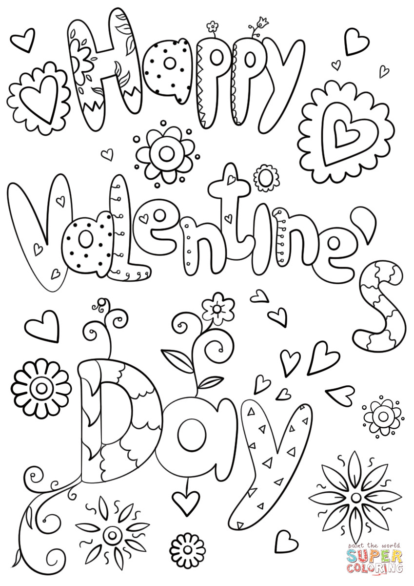 Valentines Coloring Coloring Pages Boys
 Happy Valentine s Day coloring page