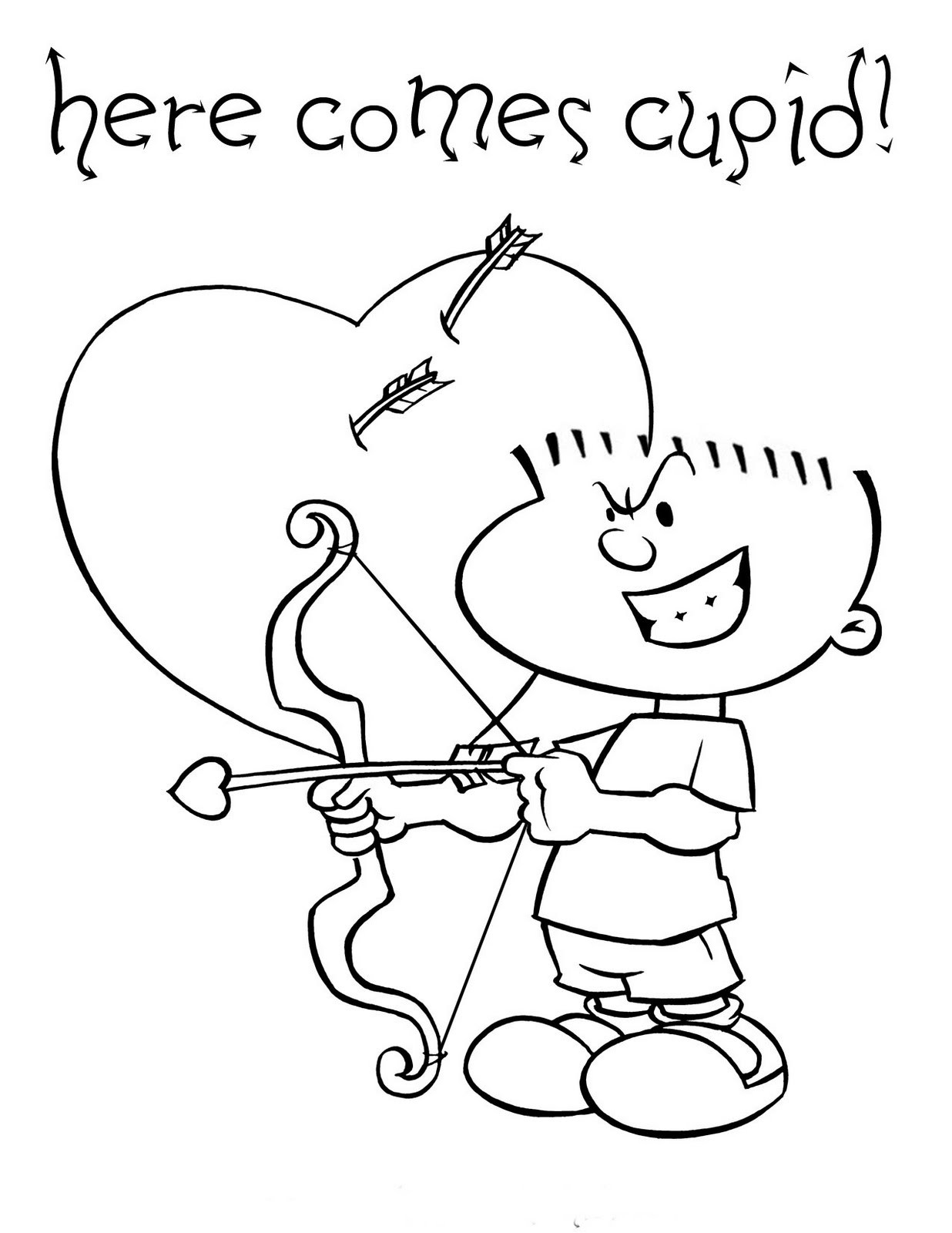 Valentines Coloring Coloring Pages Boys
 Valentines Cupid Printable Coloring Pages