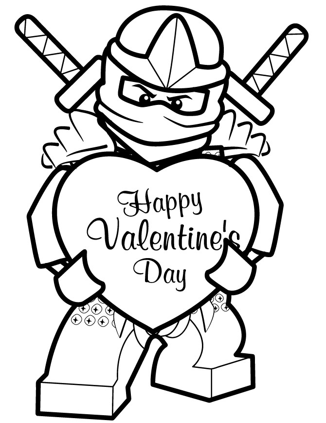 Valentines Coloring Coloring Pages Boys
 Ninjago Green Ninja Valentine Coloring Page