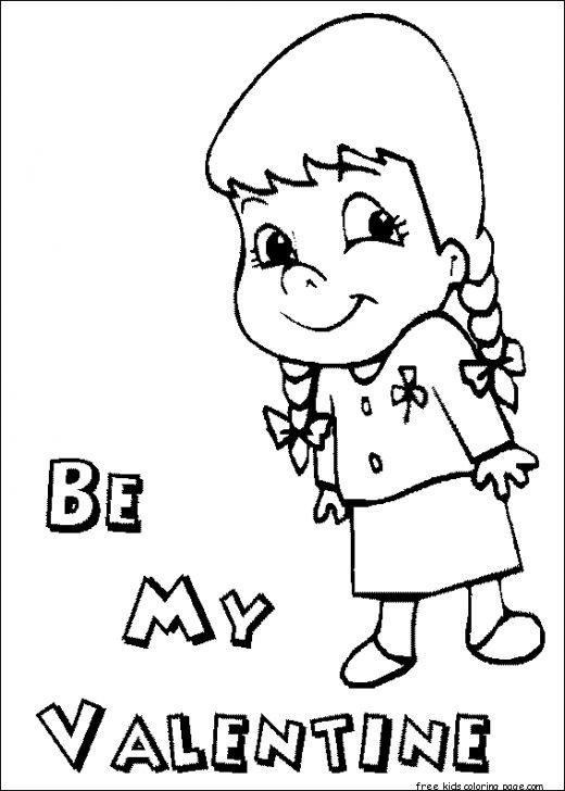 Valentines Coloring Pages For Girls
 printable will you be my valentine girl coloring pages for