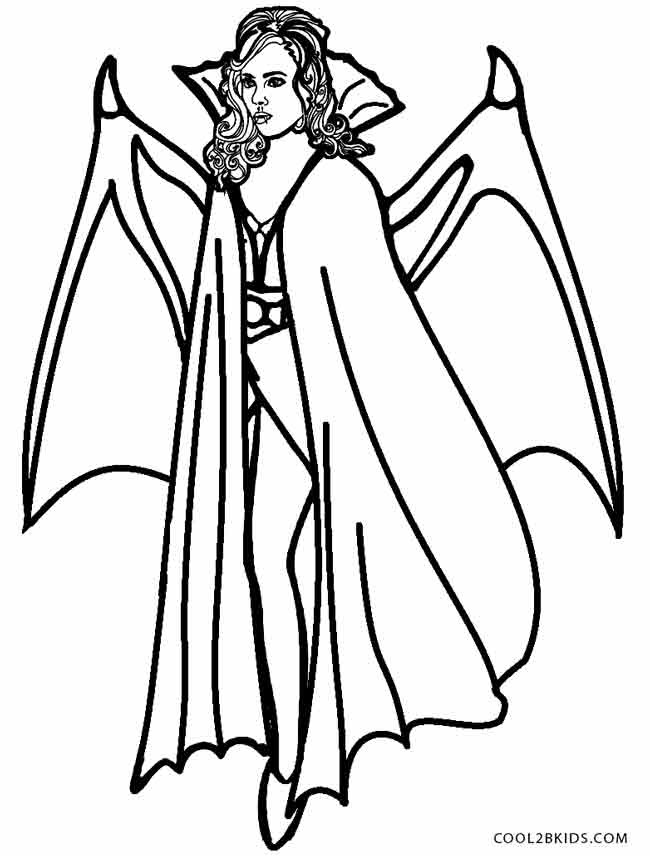 Vampire Girl Coloring Pages
 Printable Vampire Coloring Pages For Kids