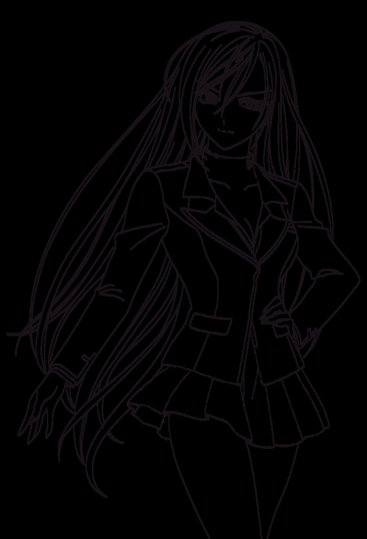 Vampire Girl Coloring Pages
 Rosario Vampire 1 Lineart by xxRIDDICKxx on DeviantArt