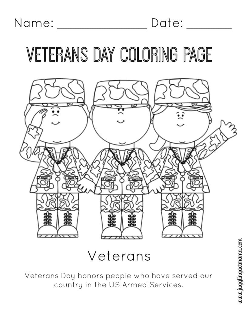 Veterans Day Coloring Pages Printable
 Veteran s Day Printable Coloring Page Juggling Act Mama