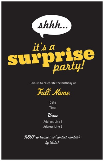 Vista Print Birthday Invitations
 surprise birthday party invites from vistaprint Custom