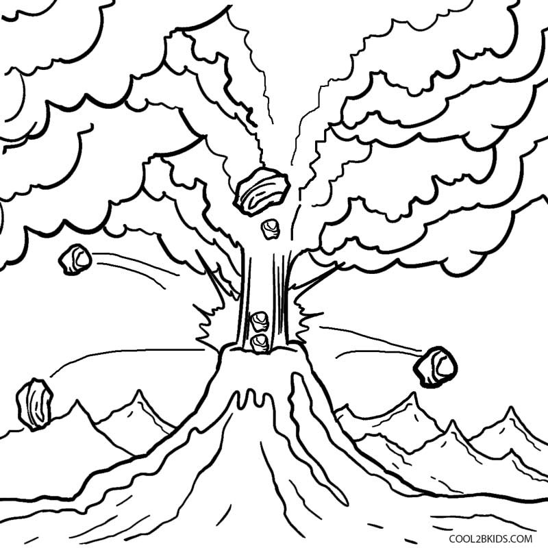 Volcano Coloring Pages
 Printable Volcano Coloring Pages For Kids