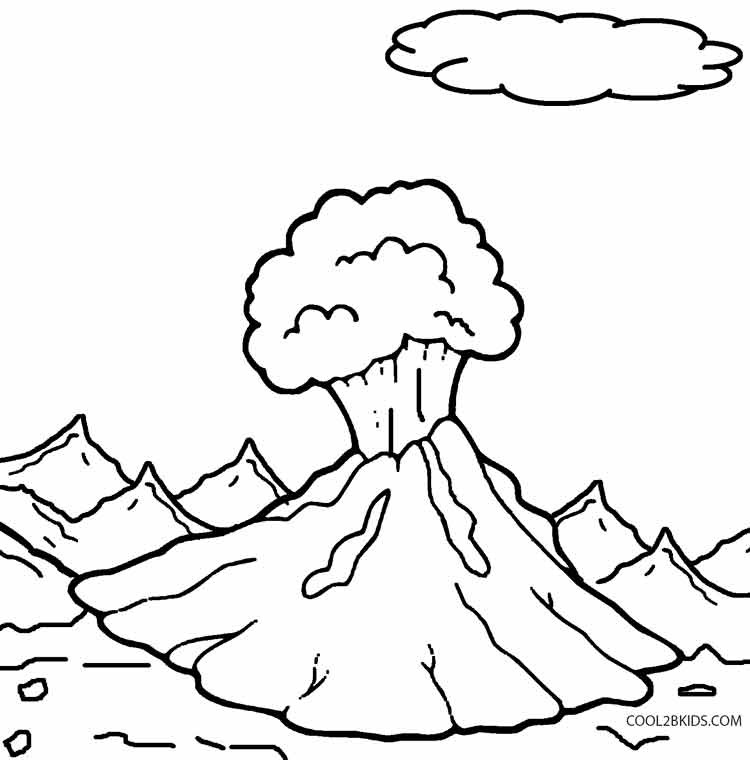Volcano Coloring Pages
 Printable Volcano Coloring Pages For Kids