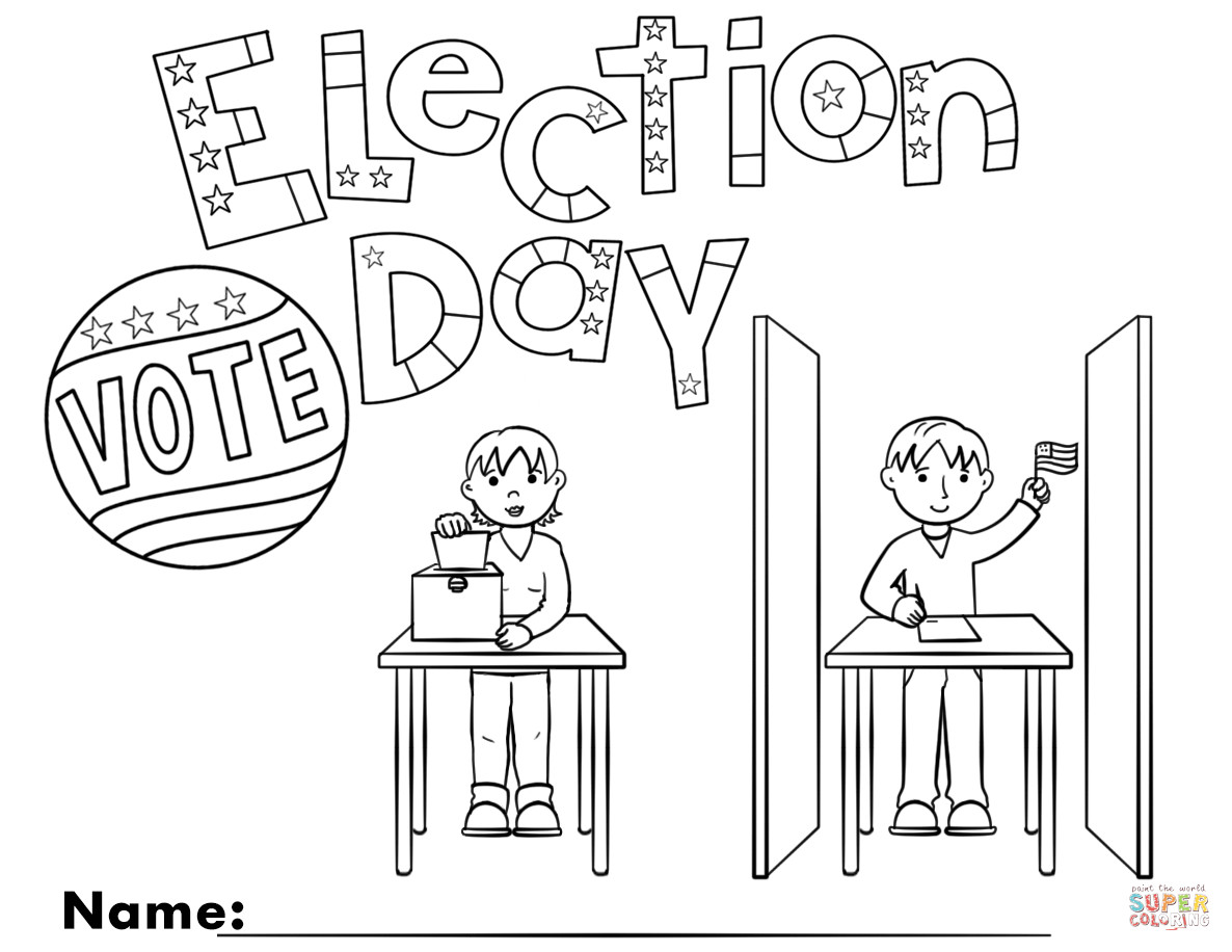 Voting Coloring Pages
 Election Day coloring page