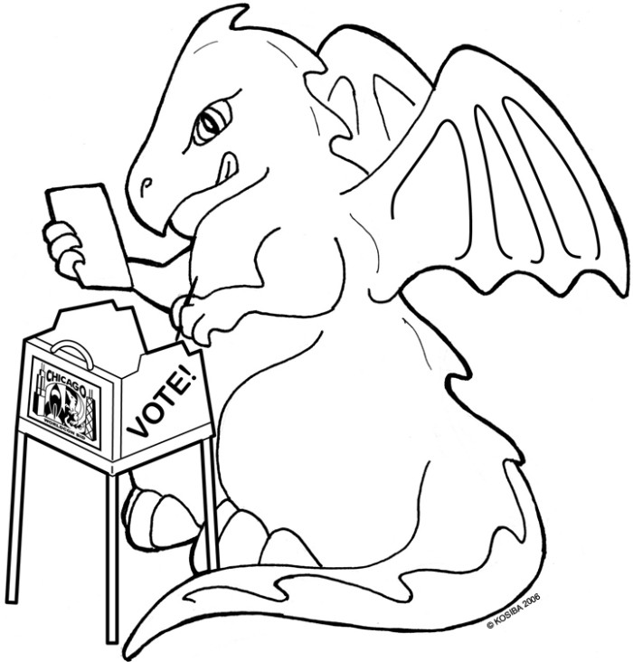 Voting Coloring Pages
 Voting Dragon coloring page by bigblued