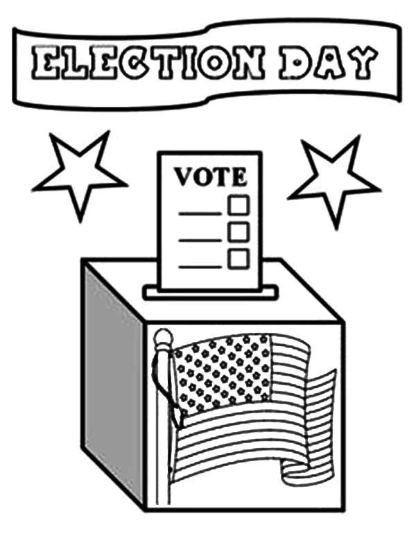 Voting Coloring Pages
 Election Day Ballot and Vote Box Coloring Pages Free