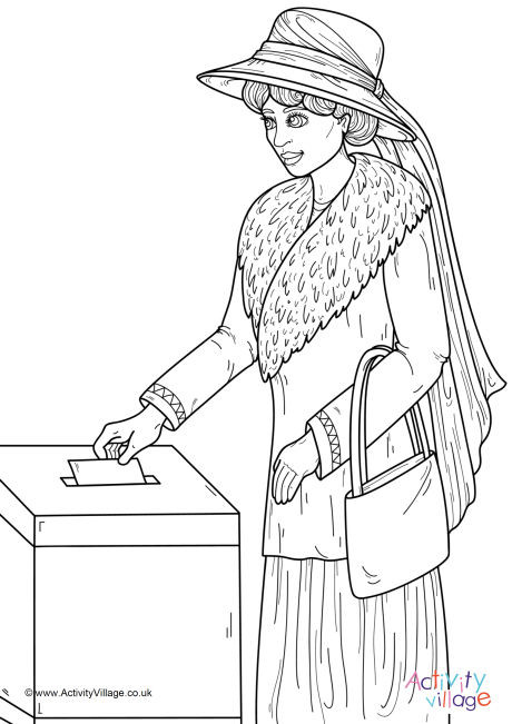 Voting Coloring Pages
 Woman Voting Colouring Page
