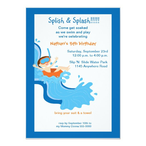 Water Slide Birthday Party Invitations
 Water Slide Birthday Party Invitation