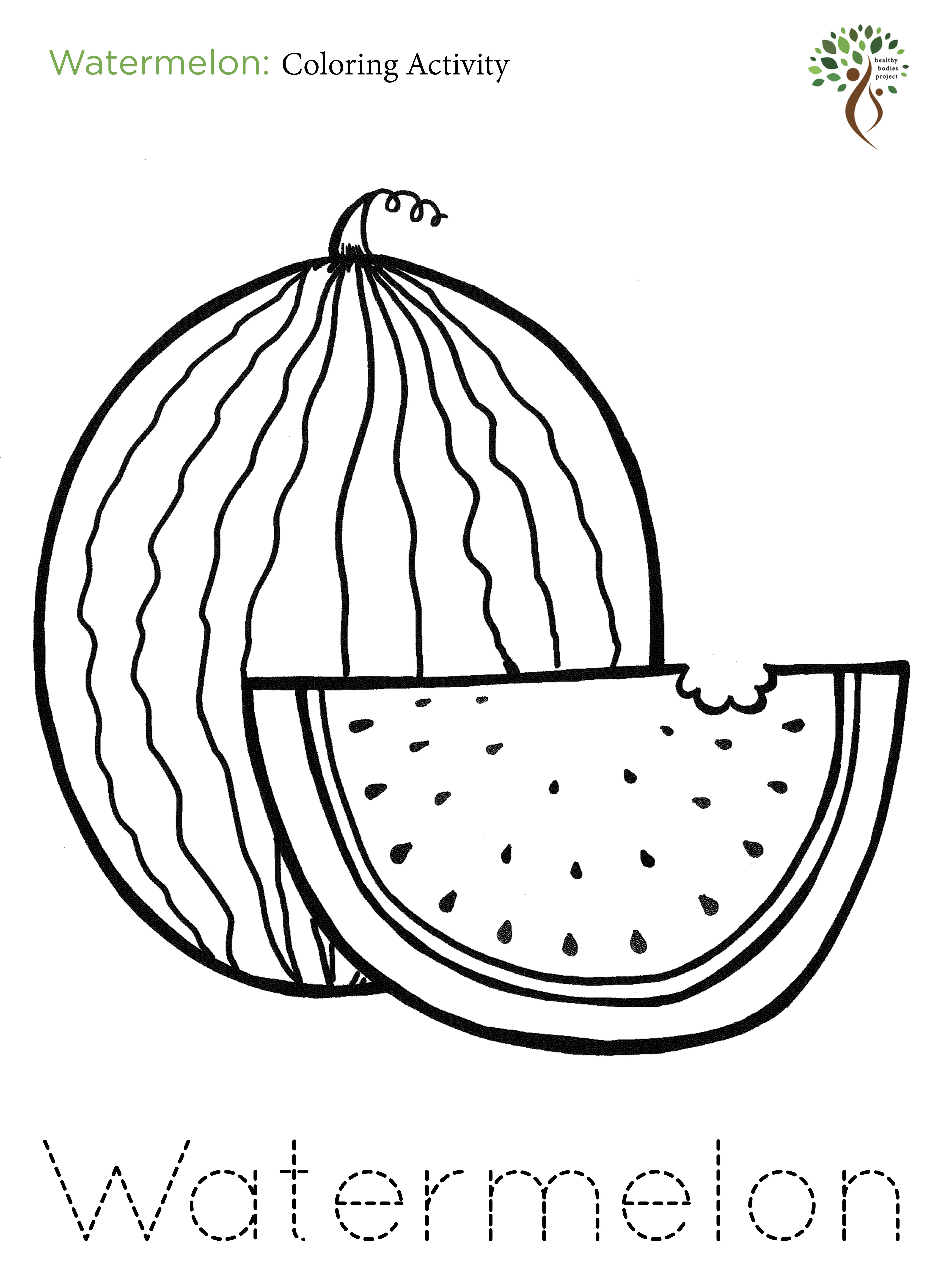 Watermelon Coloring Pages
 A Z Coloring Activities