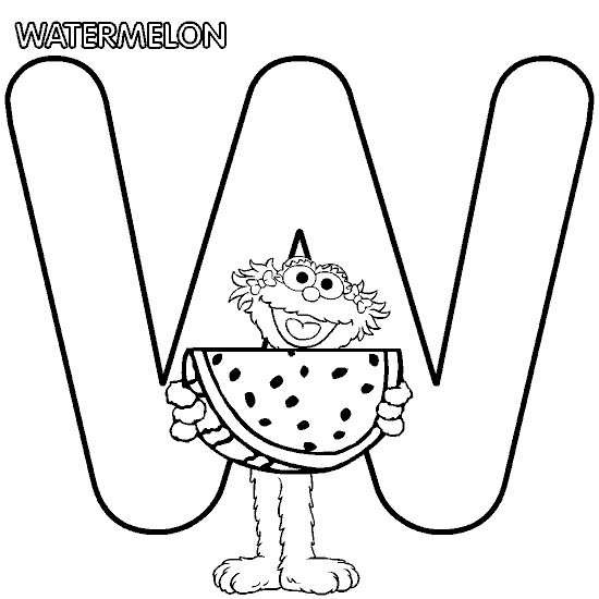 Watermelon Coloring Pages
 Coloring & Activity Pages "W" is for "Watermelon" Zoey
