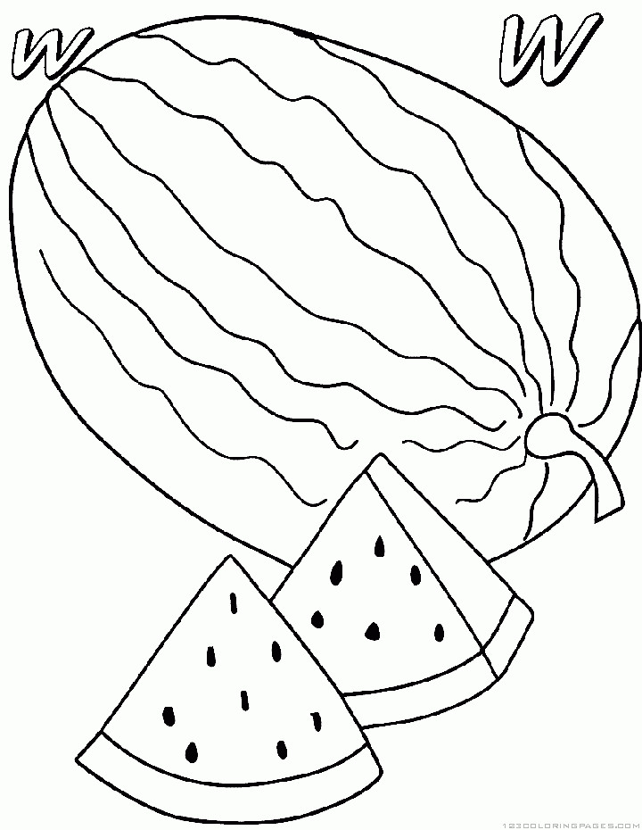 Watermelon Coloring Pages
 W For Watermelon Fruit Coloring Pages bell rehwoldt