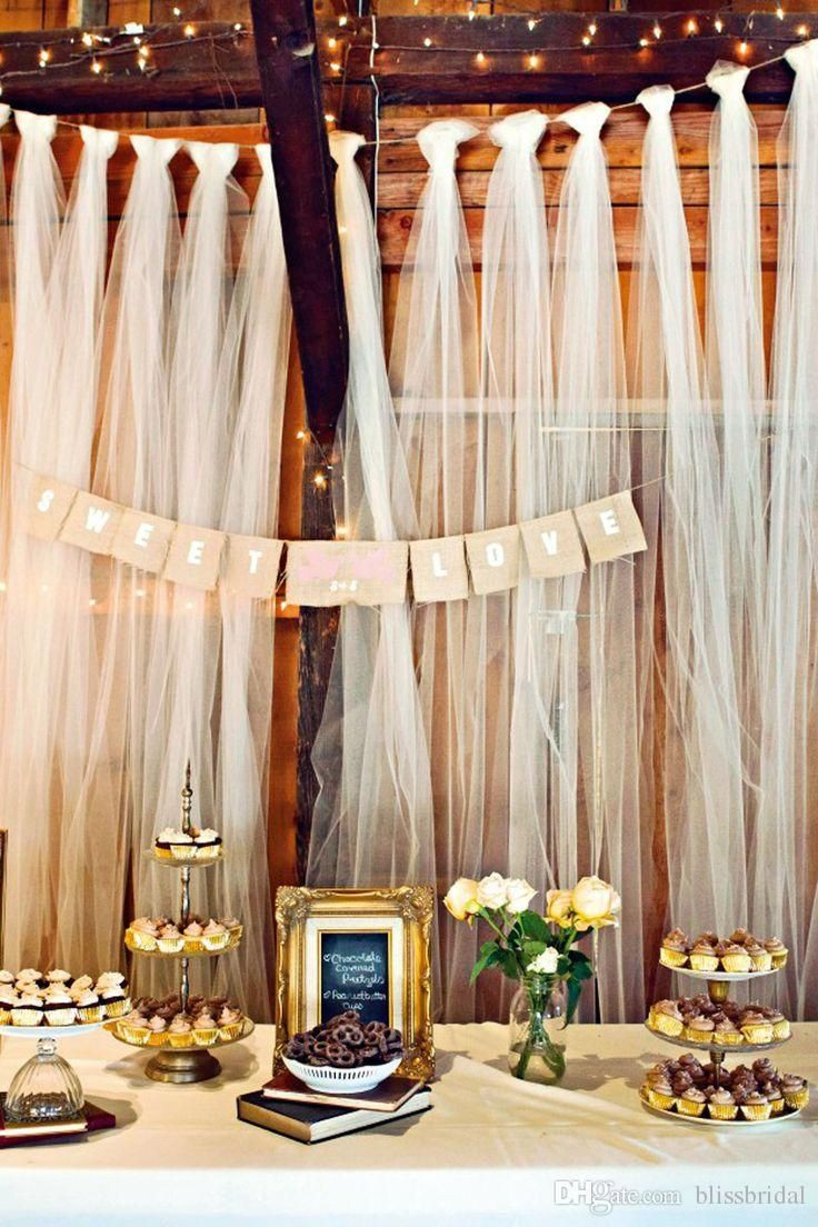 Wedding Backdrop Ideas DIY
 Easy DIY tulle buffet backdrop wedding decoration