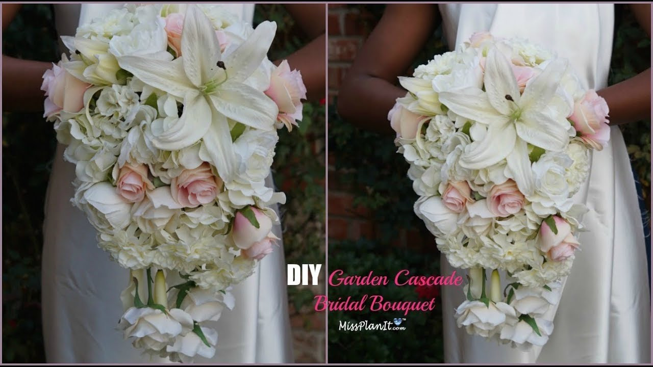 Wedding Bouquet DIY
 DIY Garden Cascading Bridal Wedding Bouquet