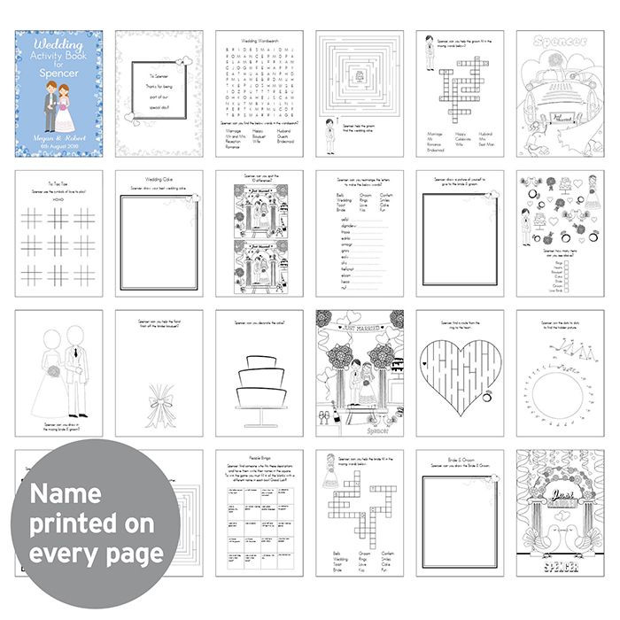 Wedding Coloring Pages For Boys
 Personalised Wedding Activity Book for Boys children s
