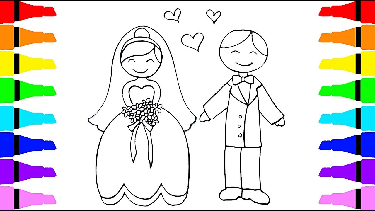 Wedding Coloring Pages For Boys
 Coloring Wedding Bride and Groom