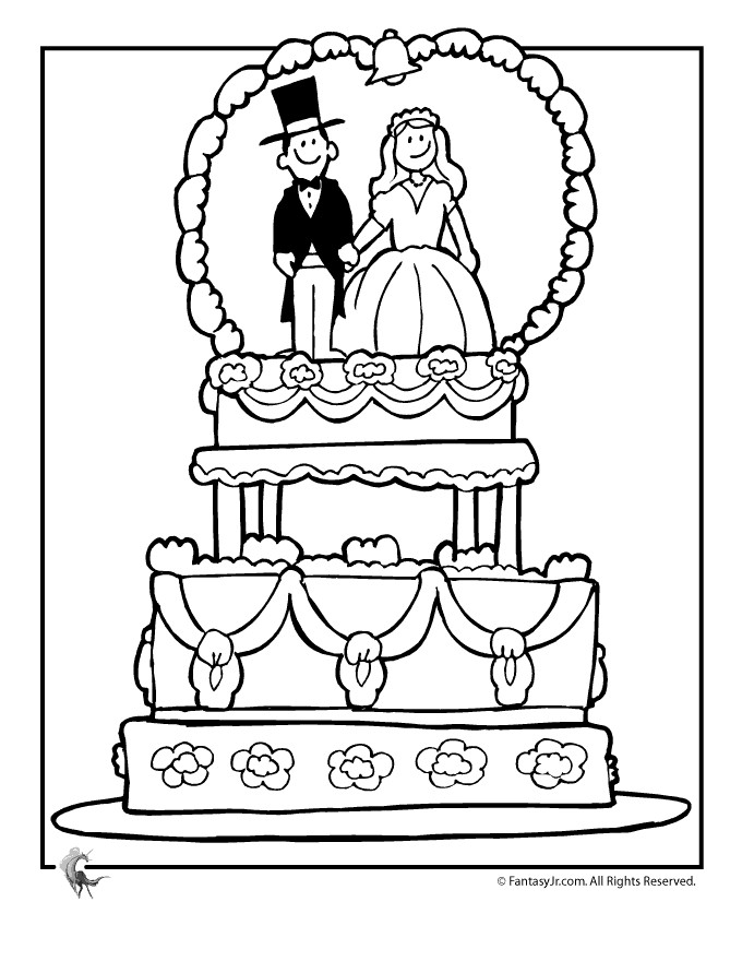 Wedding Coloring Pages For Boys
 Wedding Coloring Pages Wedding Cake Coloring Page