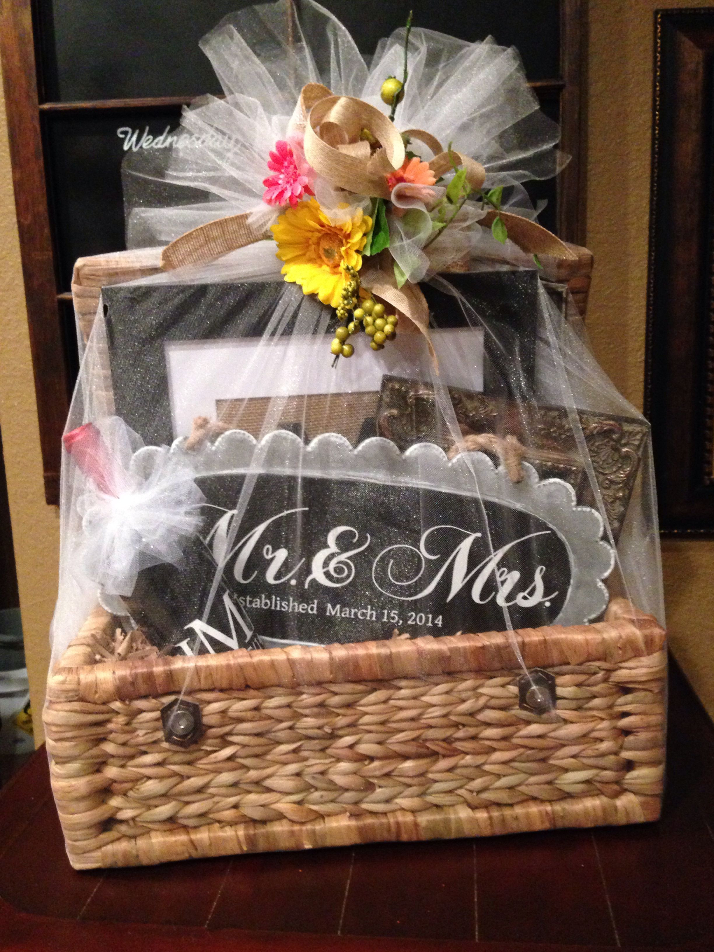 Wedding Gift Basket Ideas
 Wedding t basket filed with personalized ts made