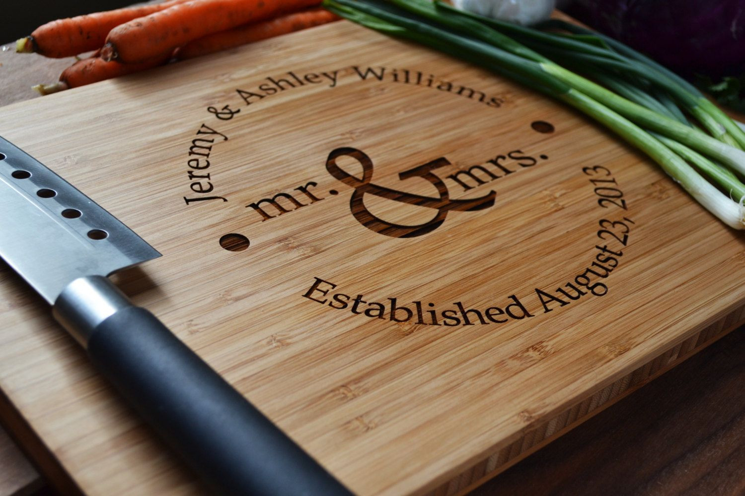 Wedding Gift Engraving Ideas
 Personalized Cutting Board Mr and Mrs by