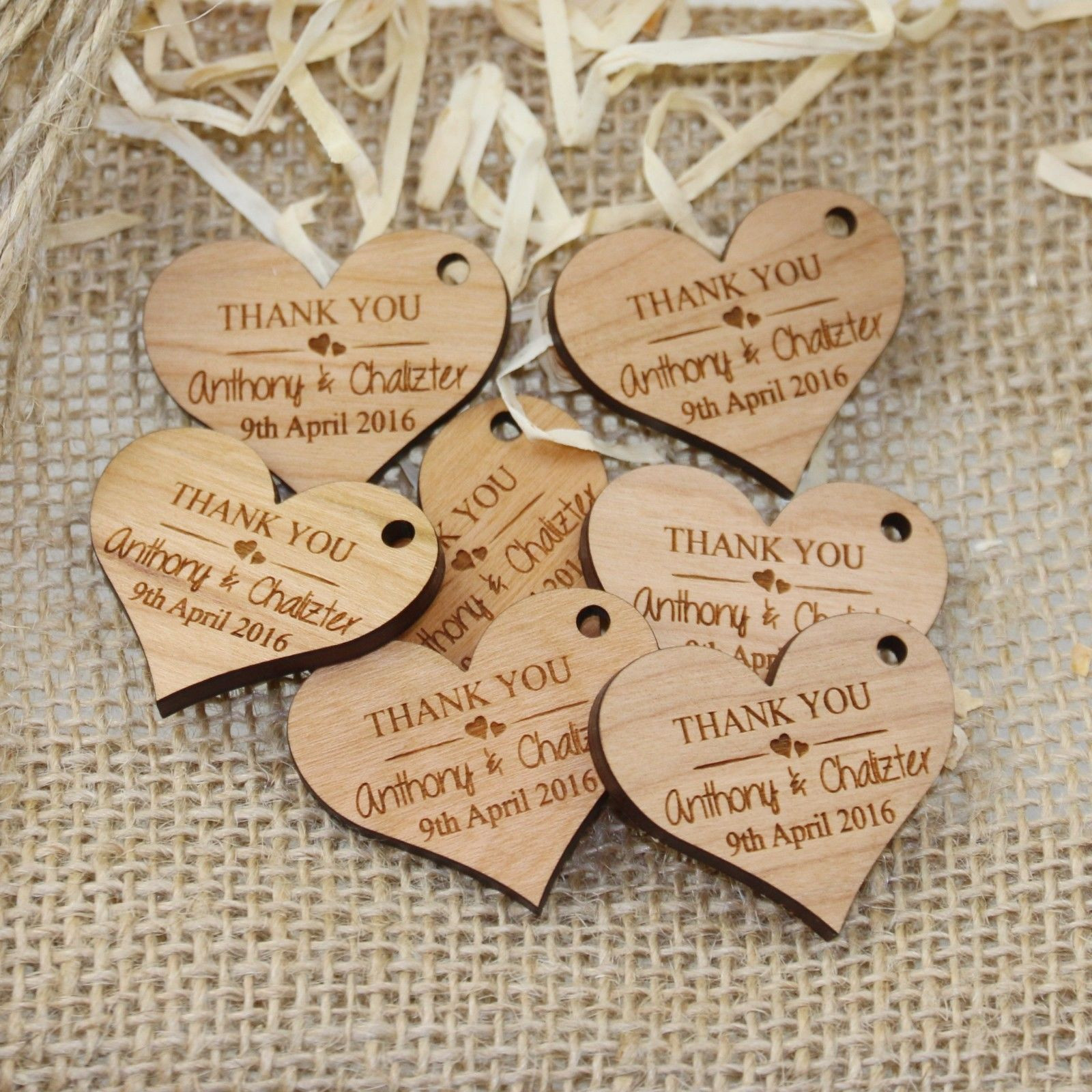 Wedding Gift Engraving Ideas
 Personalised Engraved Wooden HEART Wedding Gift Tag Wth