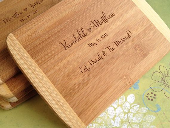 Wedding Gift Engraving Ideas
 Engraved Wood Cutting Board Bridal Shower Gift Wedding