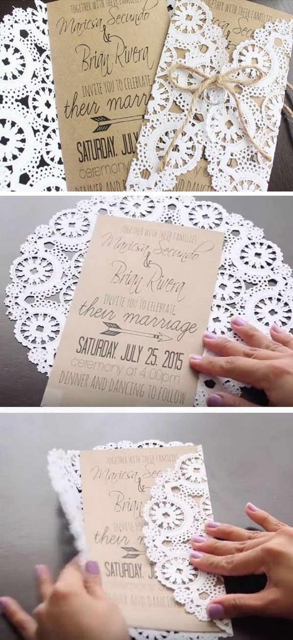 Wedding Invite DIY
 50 Bud Friendly Rustic Real Wedding Ideas Hative