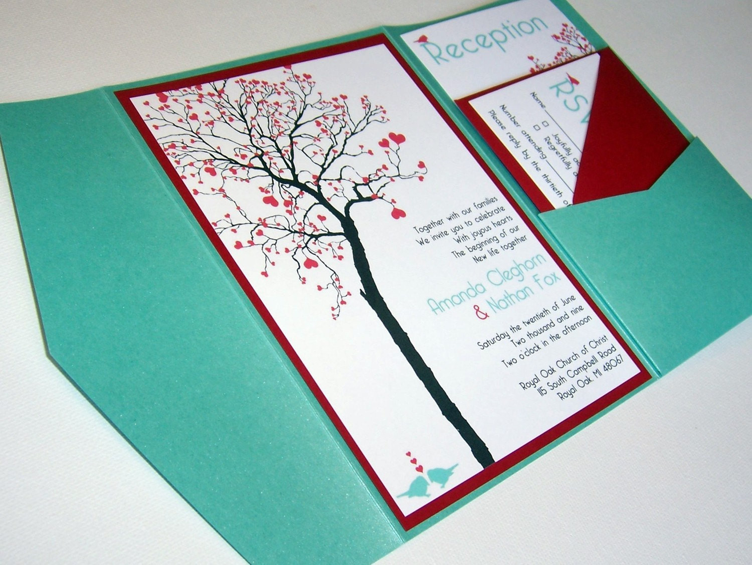 Wedding Invite DIY
 Wedding Invitation DIY Pocketfold Heart Tree Printable