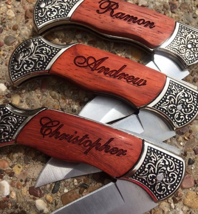 Wedding Party Gift Ideas For Guys
 6 Personalized Knives Custom Engraved Groomsmen Gift