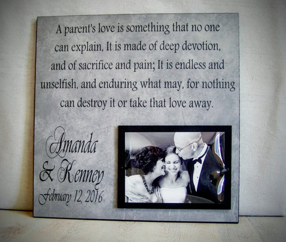 Wedding Thank You Gift Ideas For Parents
 Custom Wedding Thank You Gift for Parents 12x12 Parent of the