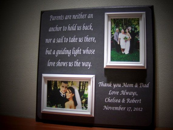 Wedding Thank You Gift Ideas For Parents
 Parents Wedding Gift Father of Mother of by