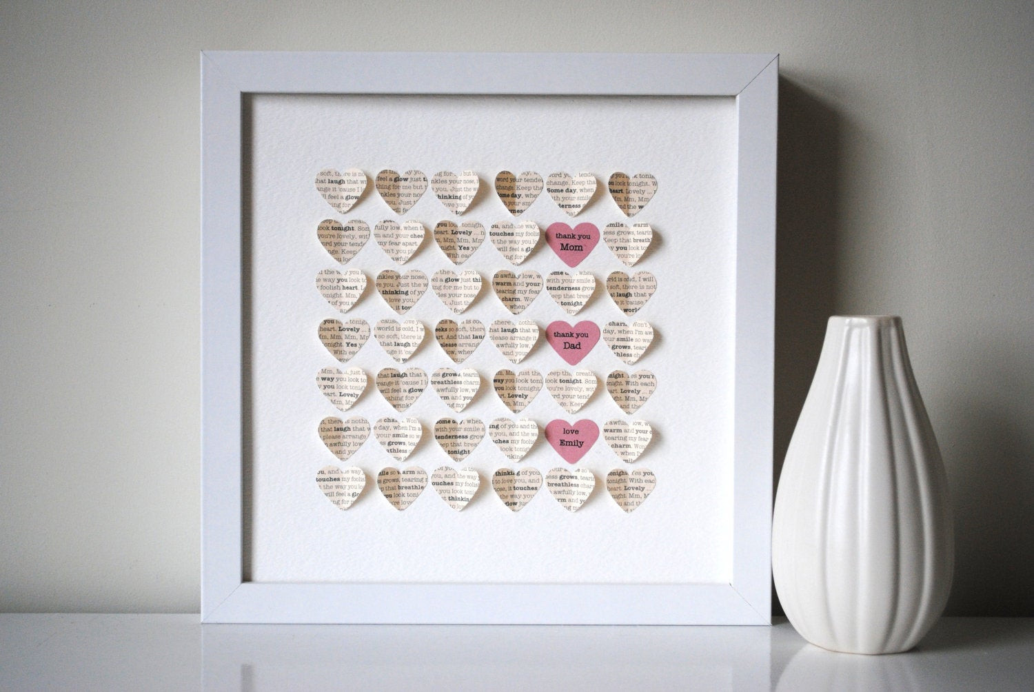 Wedding Thank You Gift Ideas For Parents
 Parents Thank You Gift Personalized 3D Hearts Made