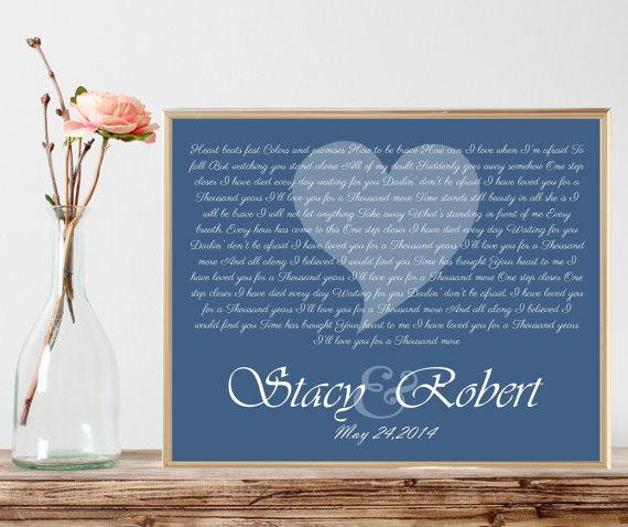 Wedding Vow Renewal Gift Ideas
 Items similar to Personalized Vows Gift Wedding Vows