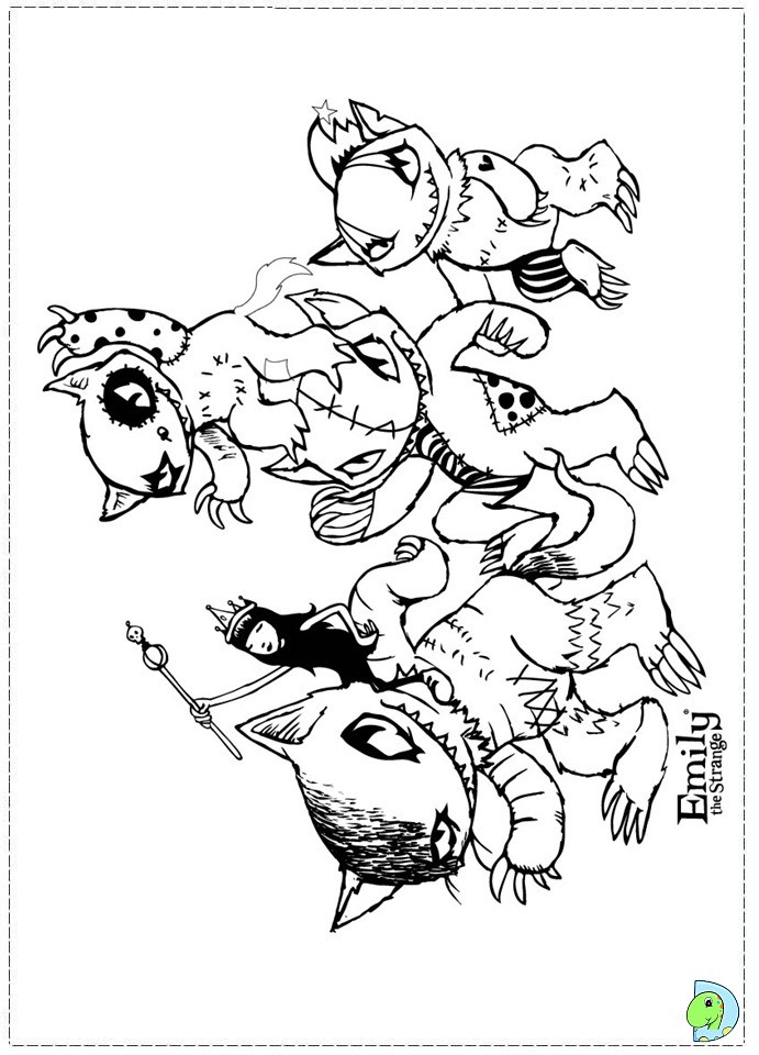 Weird Coloring Pages
 Emily The Strange Coloring page DinoKids