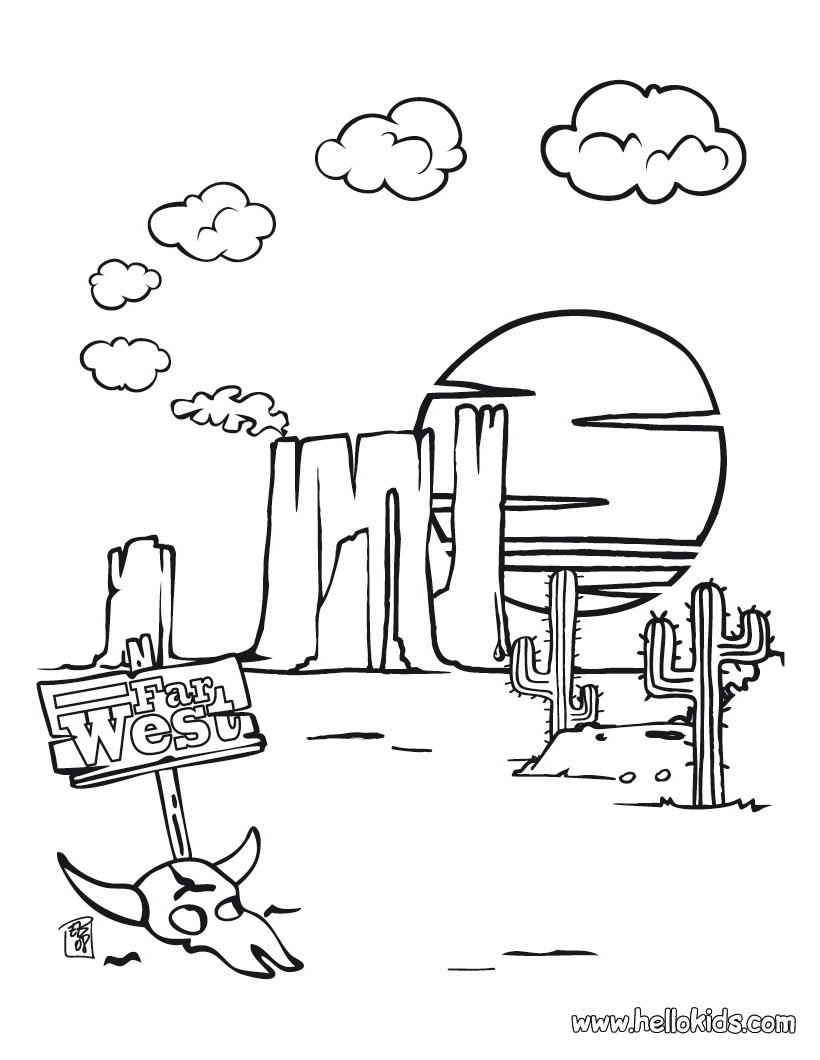 Western Coloring Pages
 Wild west coloring pages Hellokids