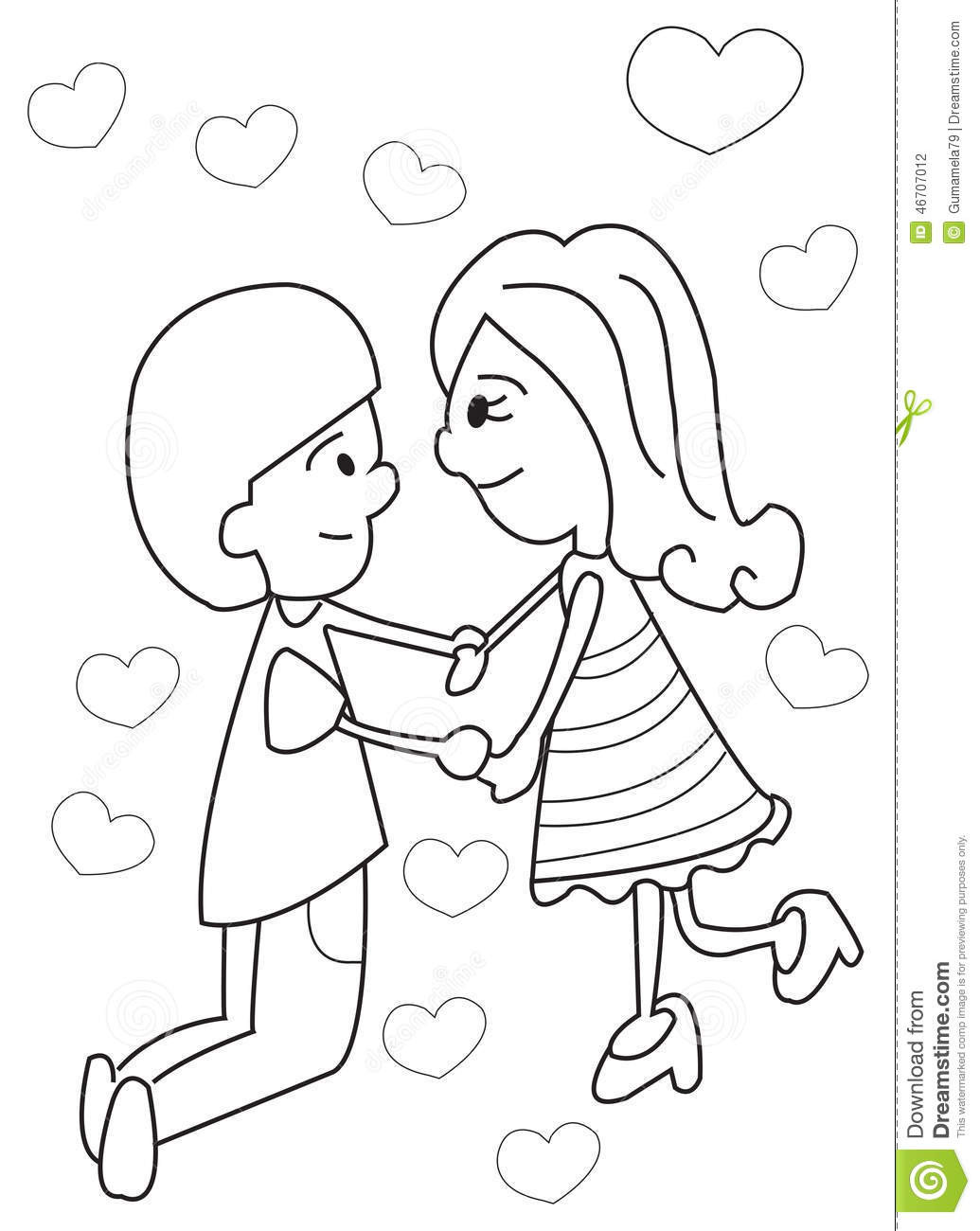 What Boys Love Coloring Sheets
 Hand Drawn Coloring Page A Boy And Girl Holding Hands