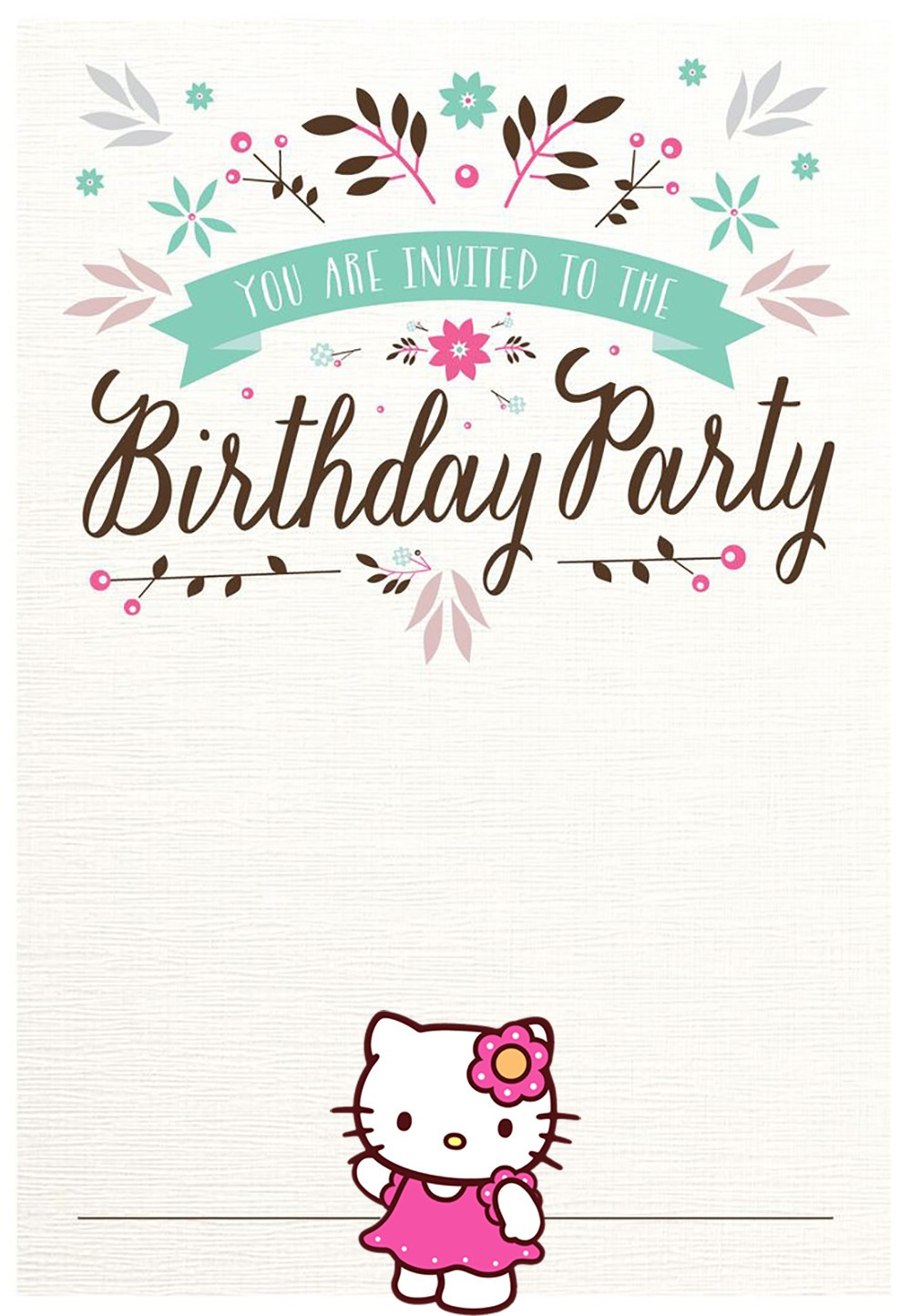 Where To Print Birthday Invitations
 Hello Kitty Free Printable Invitation Templates