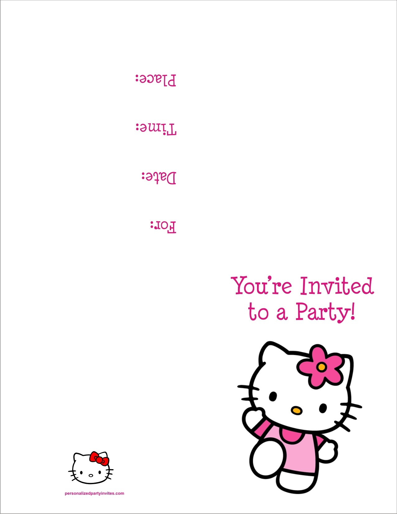 Where To Print Birthday Invitations
 Hello Kitty FREE Printable Birthday Party Invitation