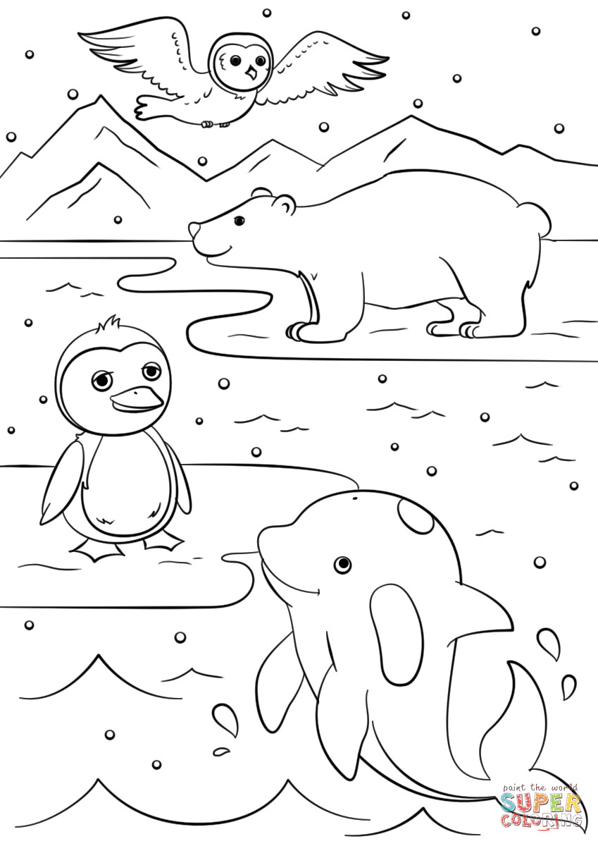 Winter Coloring Pages For Kids
 Winter Animals coloring page