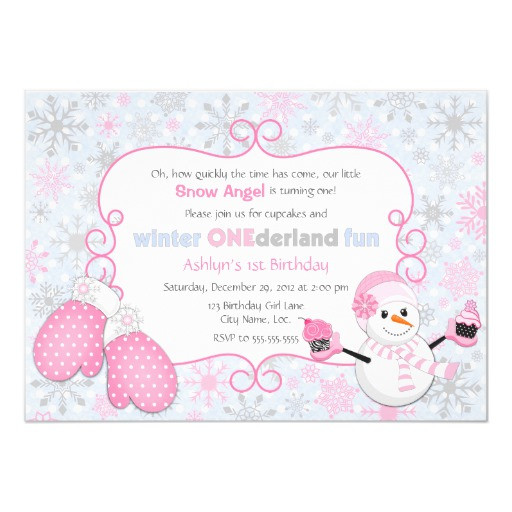 Winter One Derland Birthday Invitations
 Custom Winter e derland 1st Birthday Invitation