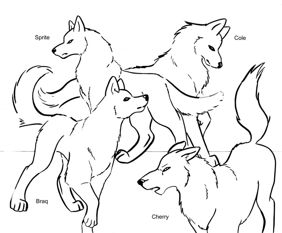 Wolf Pack Coloring Pages
 Cola Pack Line Art by Isuku on DeviantArt