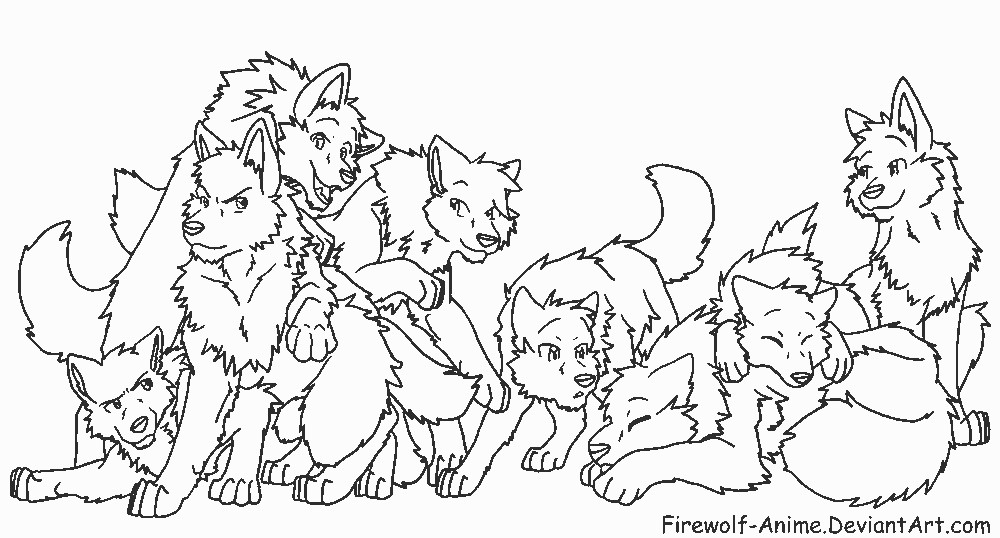 Wolf Pack Coloring Pages
 Image Anime wolf pack coloring pages