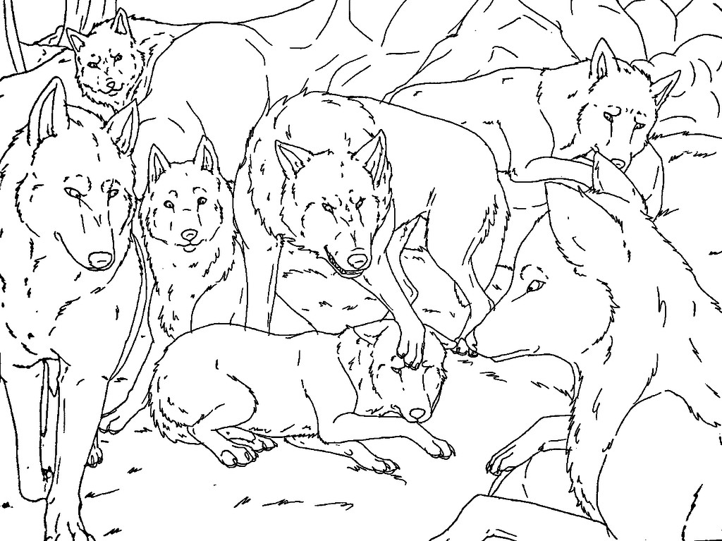 Wolf Pack Coloring Pages
 Redrawn Wolf pack base 2 by Midnightflaze on DeviantArt