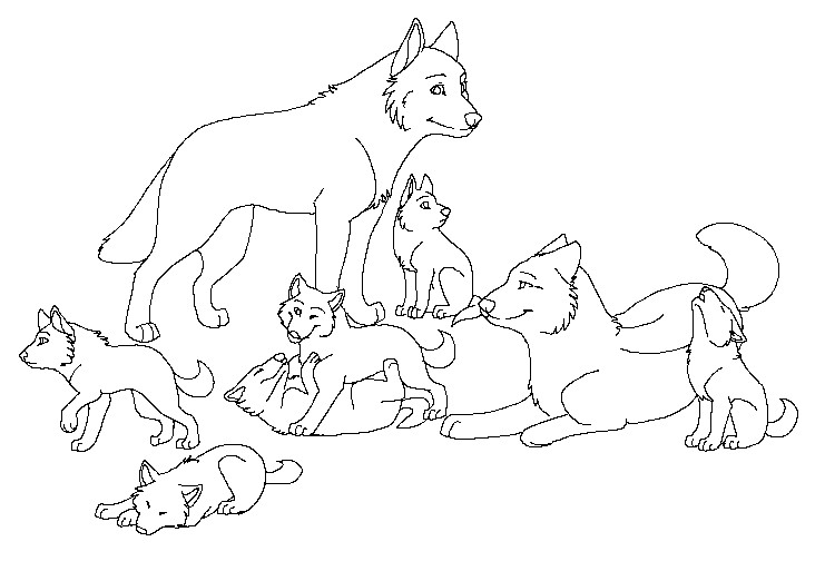 Wolf Pack Coloring Pages
 Free Wolf Pack Lineart by machinewolf2 on DeviantArt