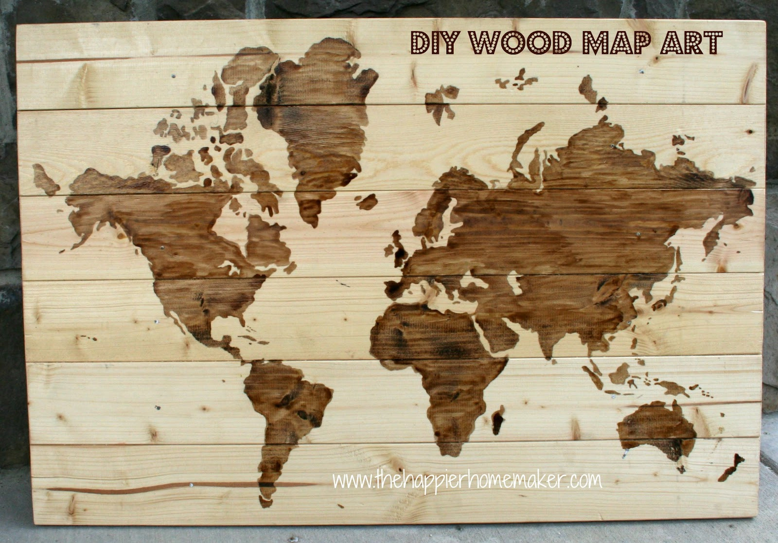 Wood Art Projects
 DIY Wooden World Map Art