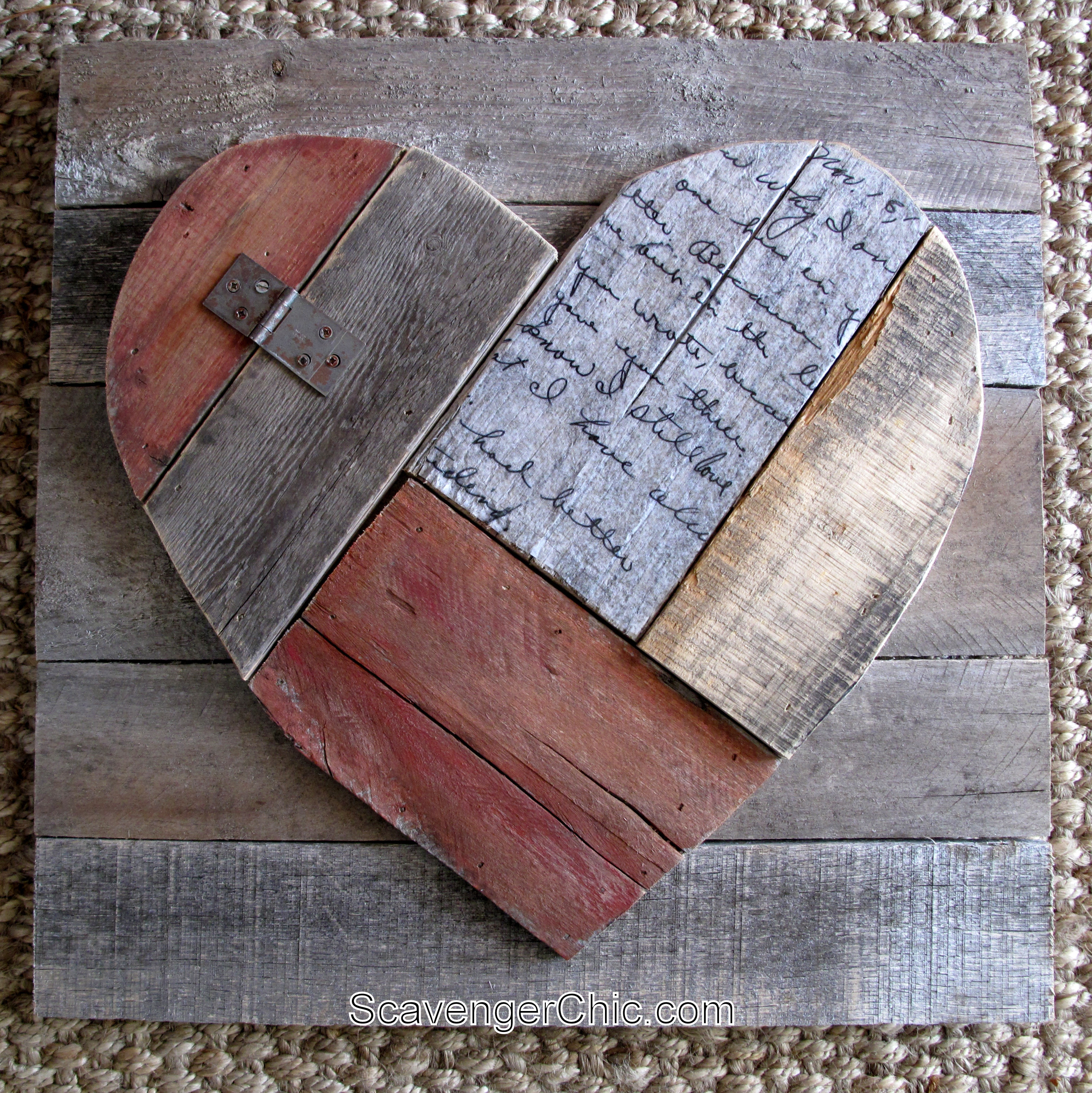 Wood Art Projects
 Rustic Pallet Wood Valentines Heart Scavenger Chic
