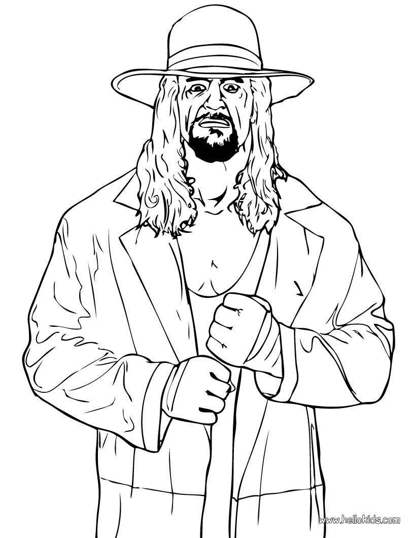 Wrestling Coloring Pages
 Wrestler the undertaker coloring pages Hellokids